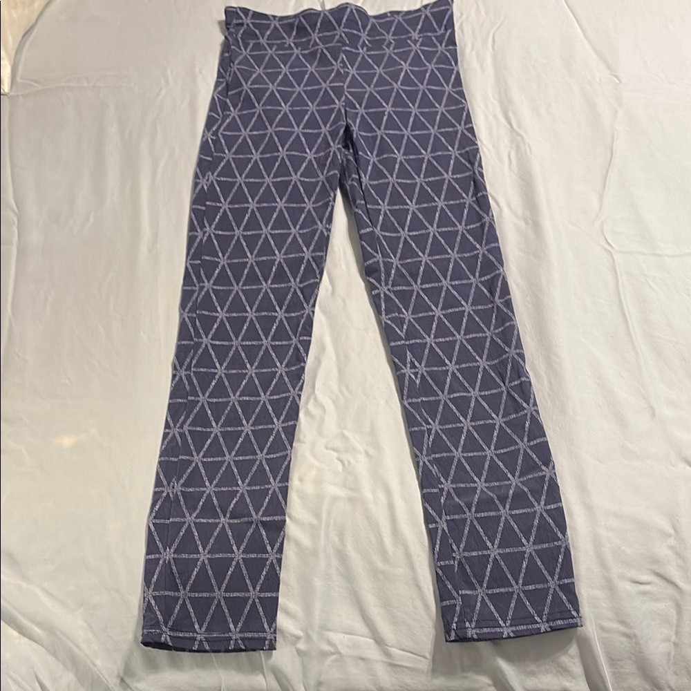 Popana Blue Geometric Leggings